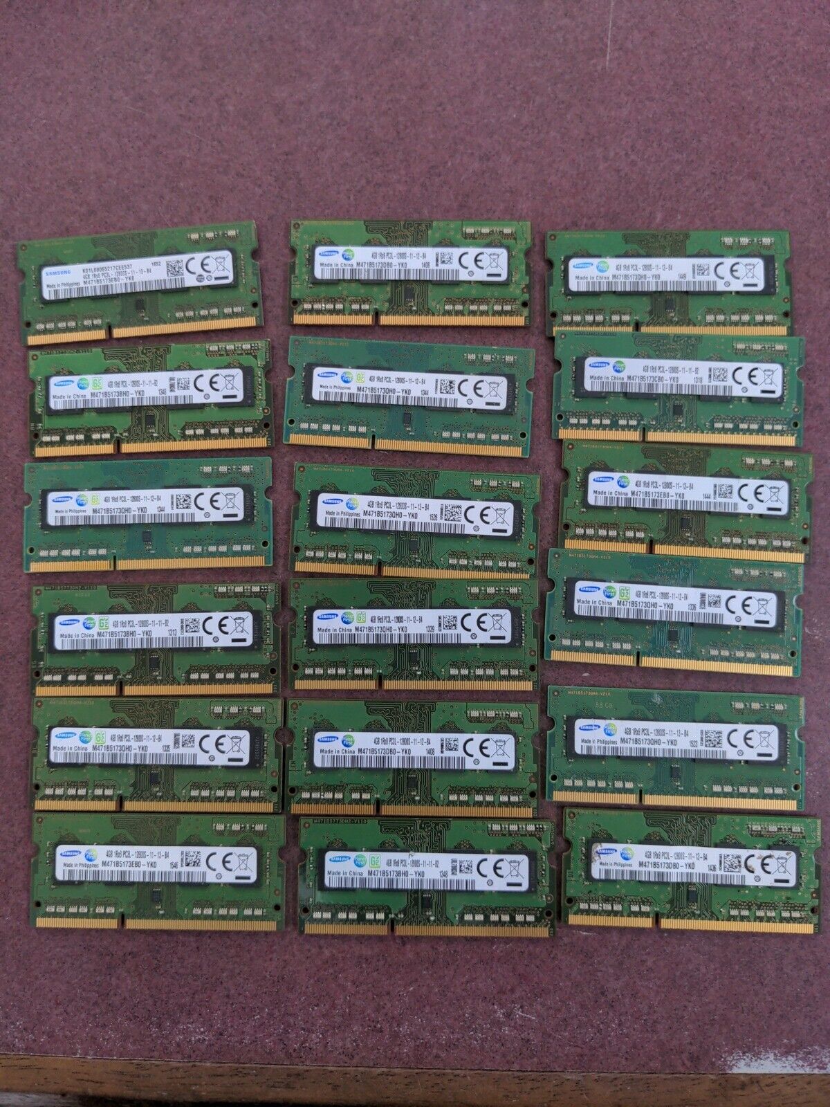 SAMSUNG 72GB (18x4GB) 1Rx8 PC3L-12800S DDR3 SODIMM Laptop Memory RAM
