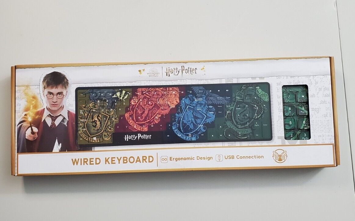 **NEW**Wizarding World Harry Potter Wired Keyboard Computer Ergonomic Design USB