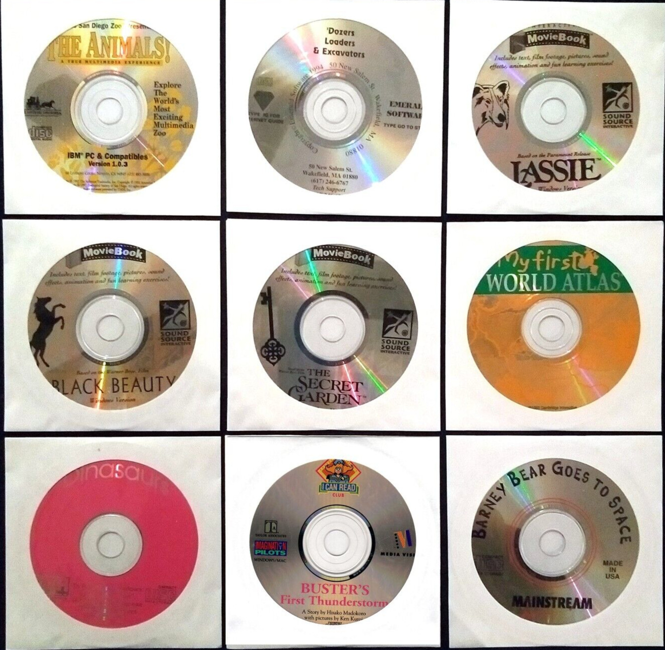 KIDS LOT #1 1992-1994 - 9 Vintage PC-CDs