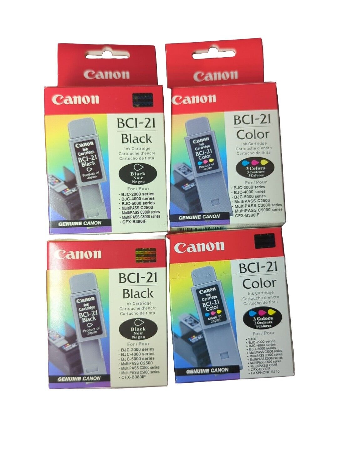 Canon Ink Cartridge BCI-21 Color 4 Pack Combo  ***NEW***