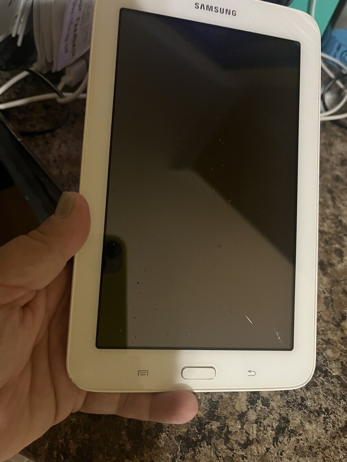 samsung galaxy tab for parts.-ONE. Turns On But Has Appearance Of Being Cracked.