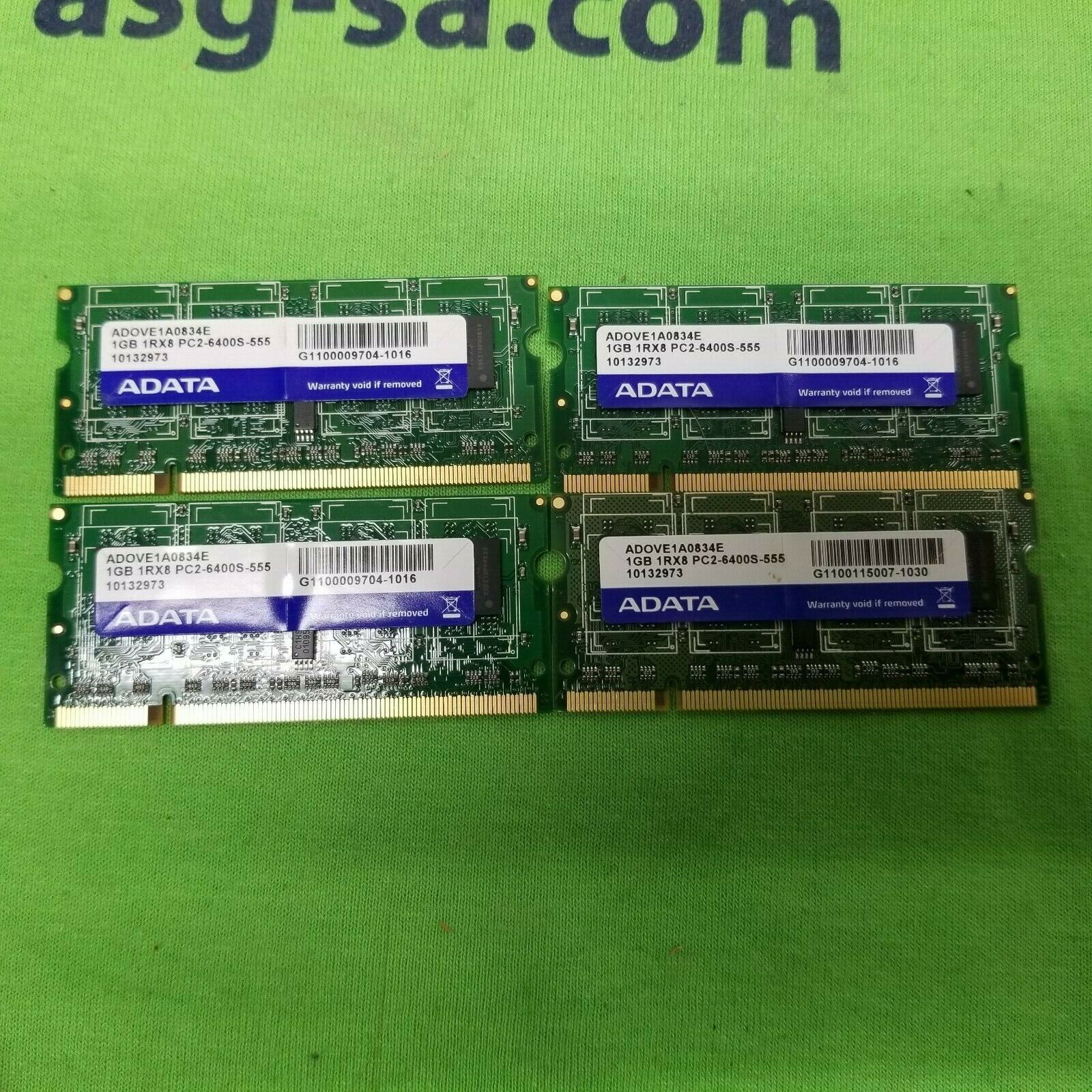 Lot of 4 - ADATA 1GB RAM SODIMM 1RX8 PC2-6400S2 