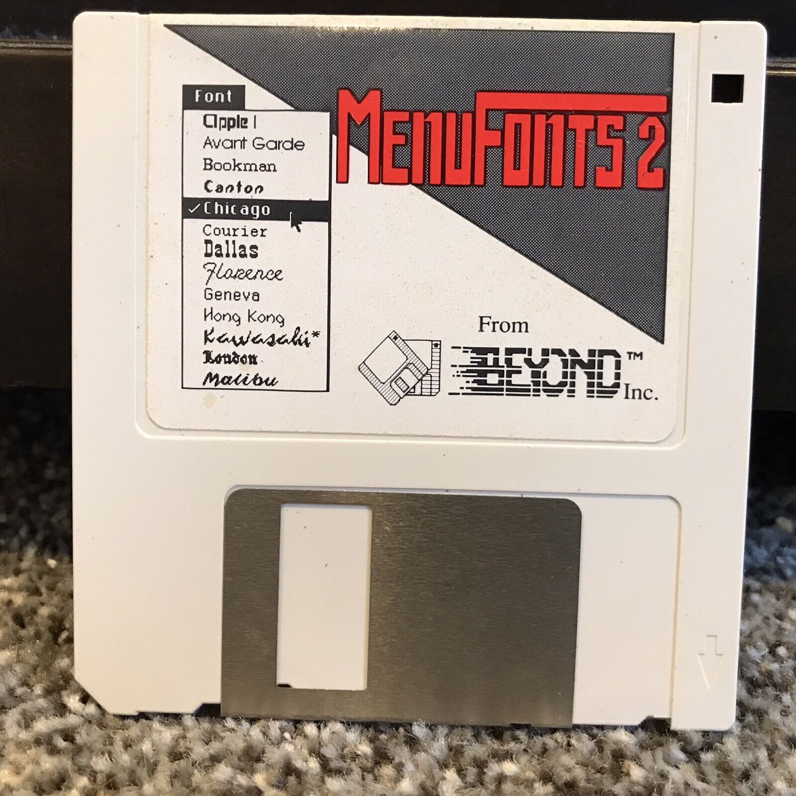 Vintage- MenuFonts 2  - Apple Macintosh Mac Disk - 1988