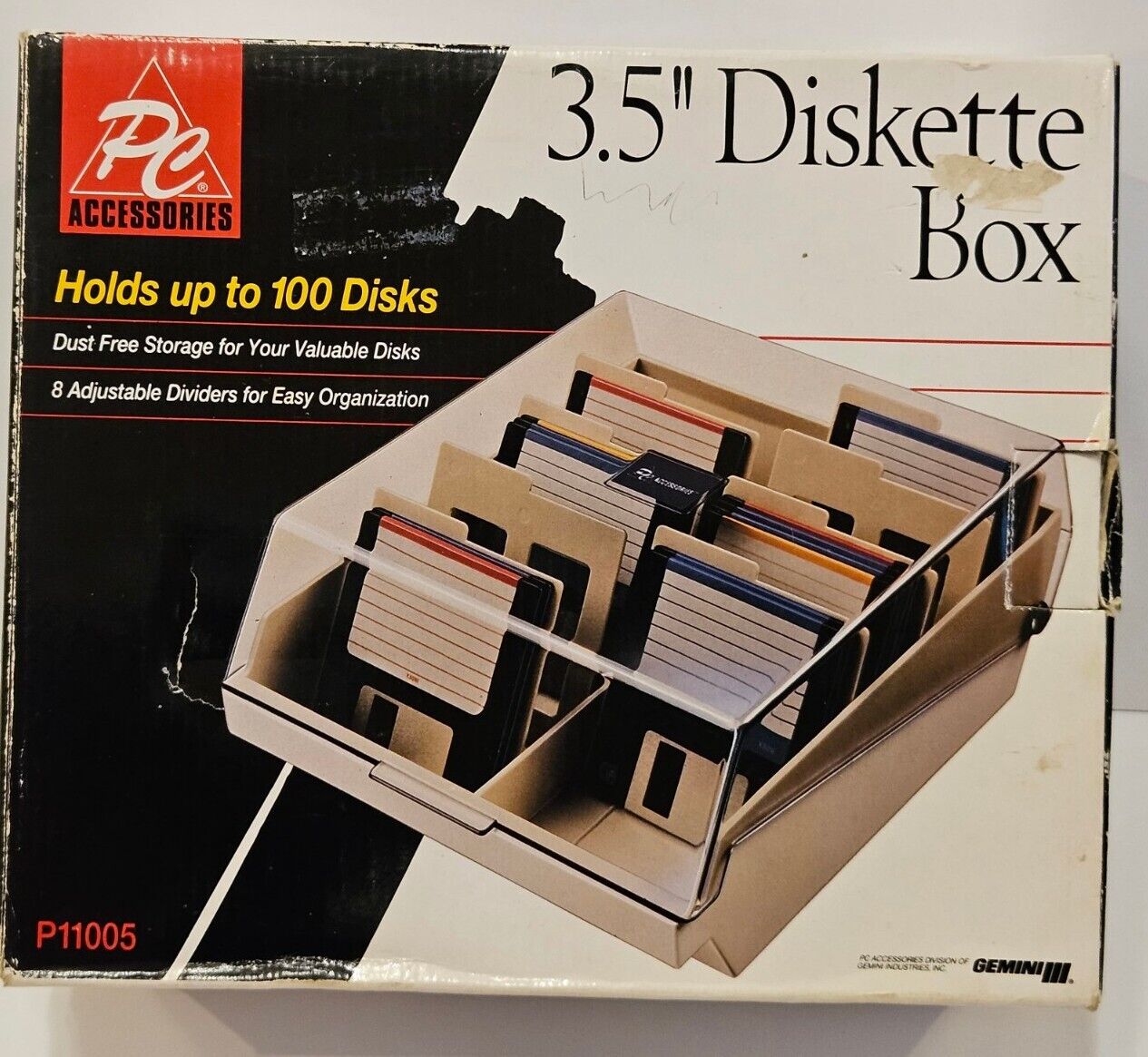 Open PC Accessories 100 Disk Computer Vintage 3.5