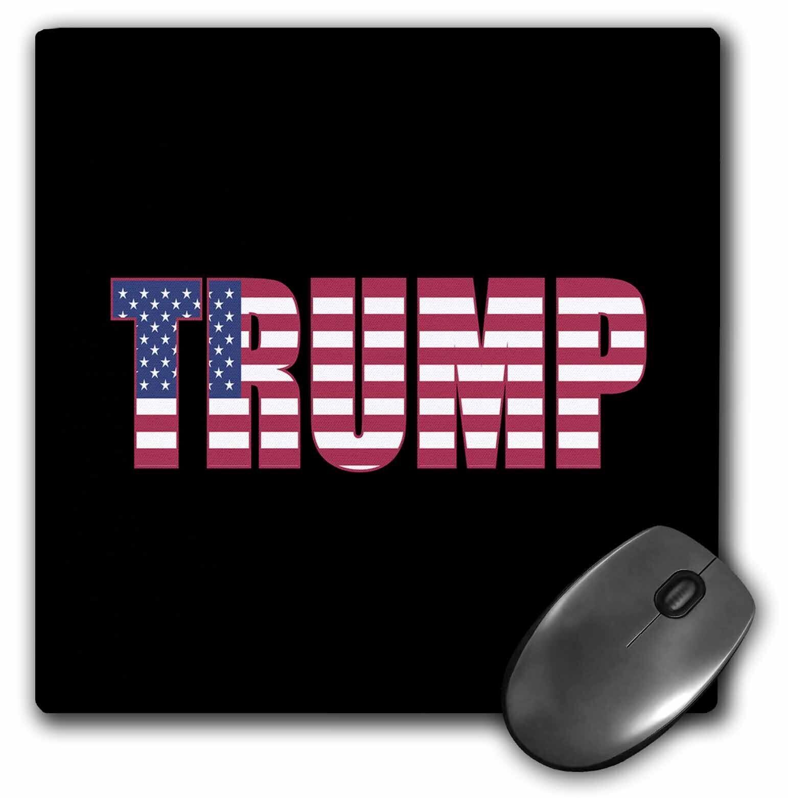 3dRose USA American Patriotic Typography-Donald Trump-Black MousePad
