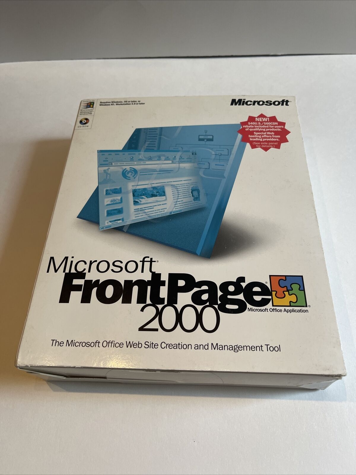 Microsoft FrontPage 2000CD-ROM/Windows 95 98 NT 2000*BRAND NEW SEALED-VINTAGE
