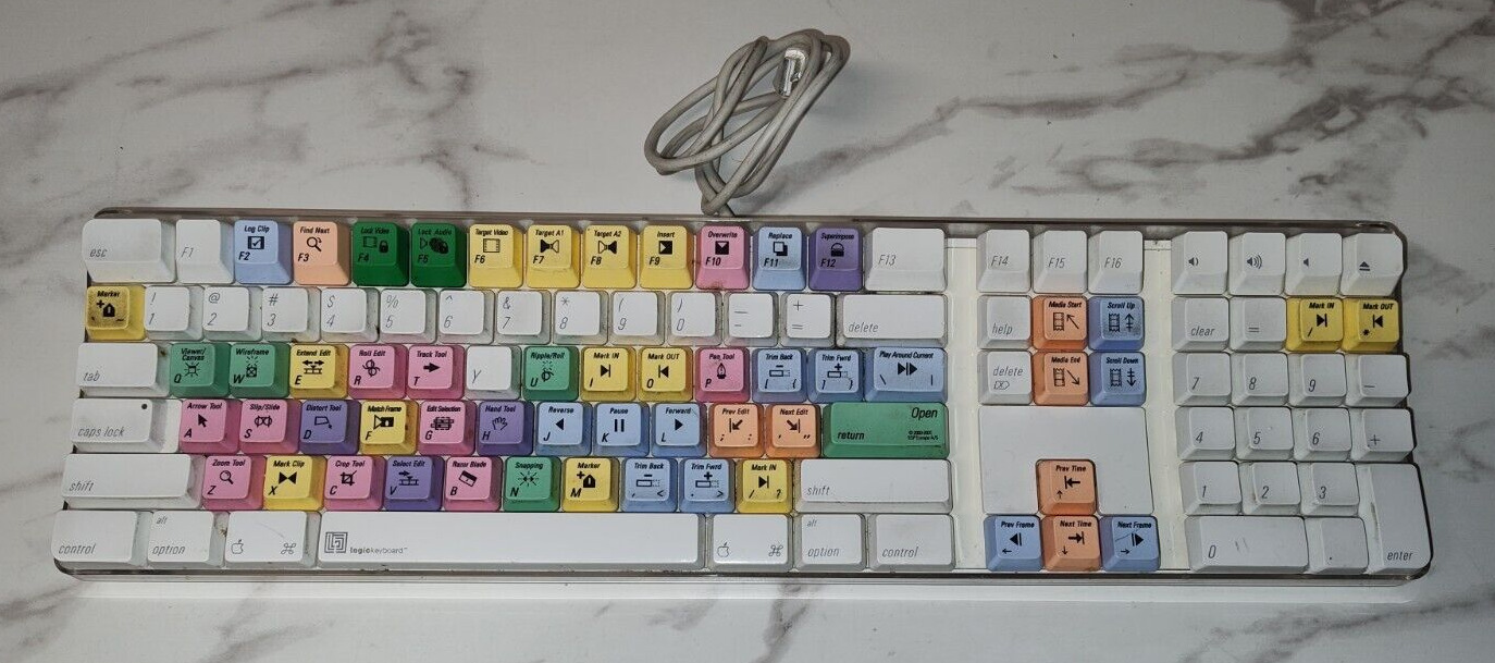 Apple A1048 Digidesign USB Wired Logic Keyboard Final Cut Pro Colored Keys