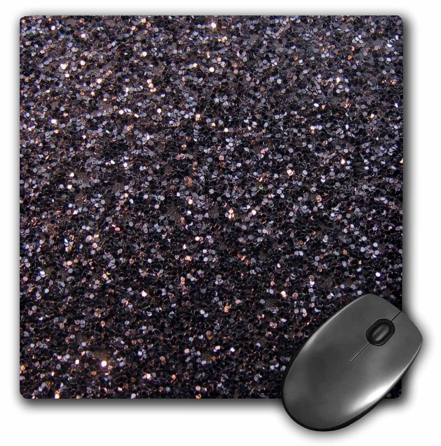 3dRose Black Faux Glitter - photo of glittery texture - glam matte sparkly bling