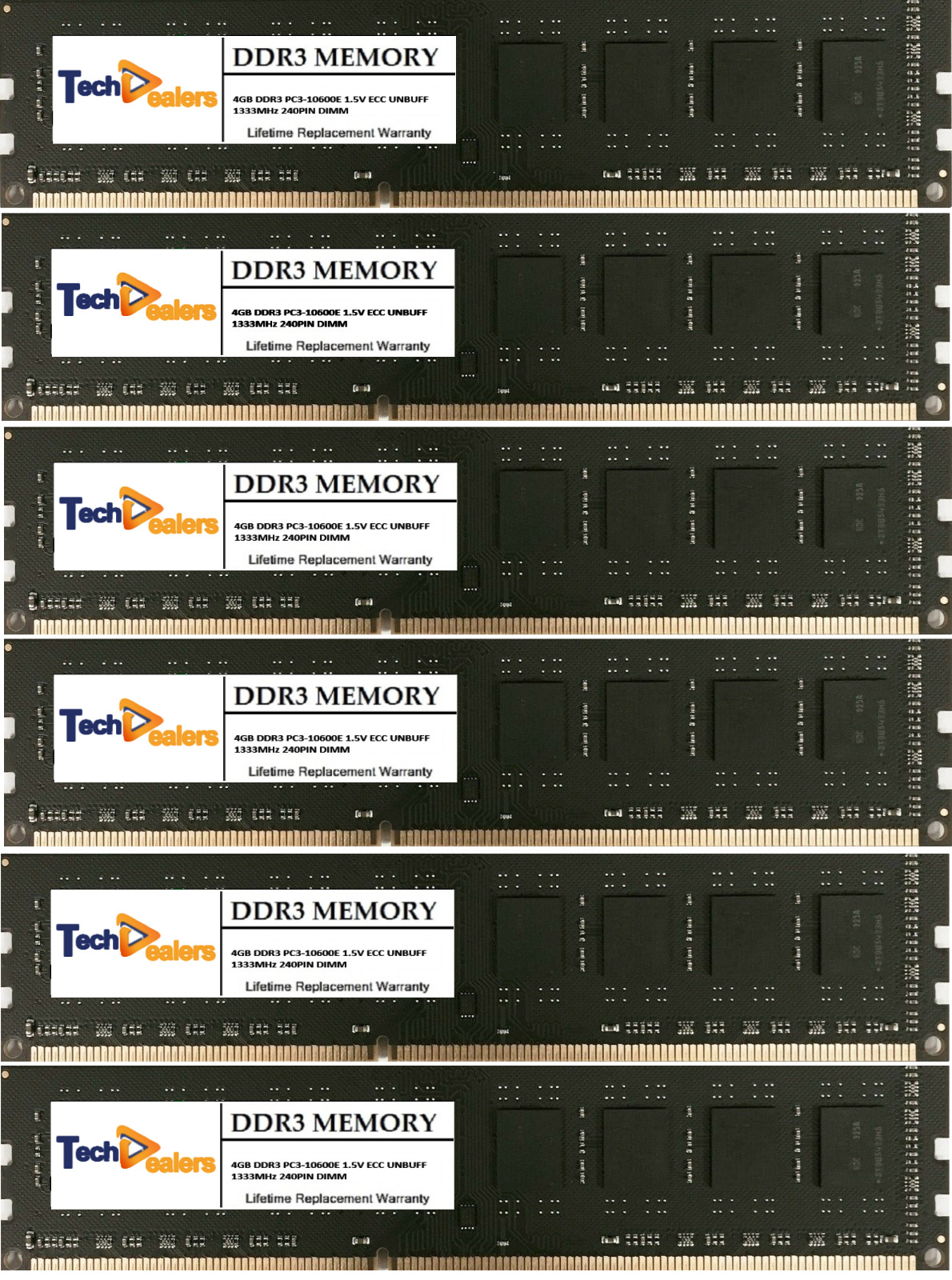  24GB (6 X4GB) DDR3 PC3-10600  ECC UNBUFFERED MEMORY FOR DELL PRECISION T3500
