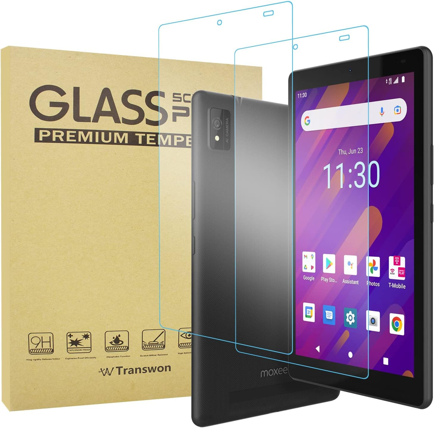 2PCS 2.5D Tempered Glass Screen Protector for MOXEE Tablet 2 8 Inch Model MT-...