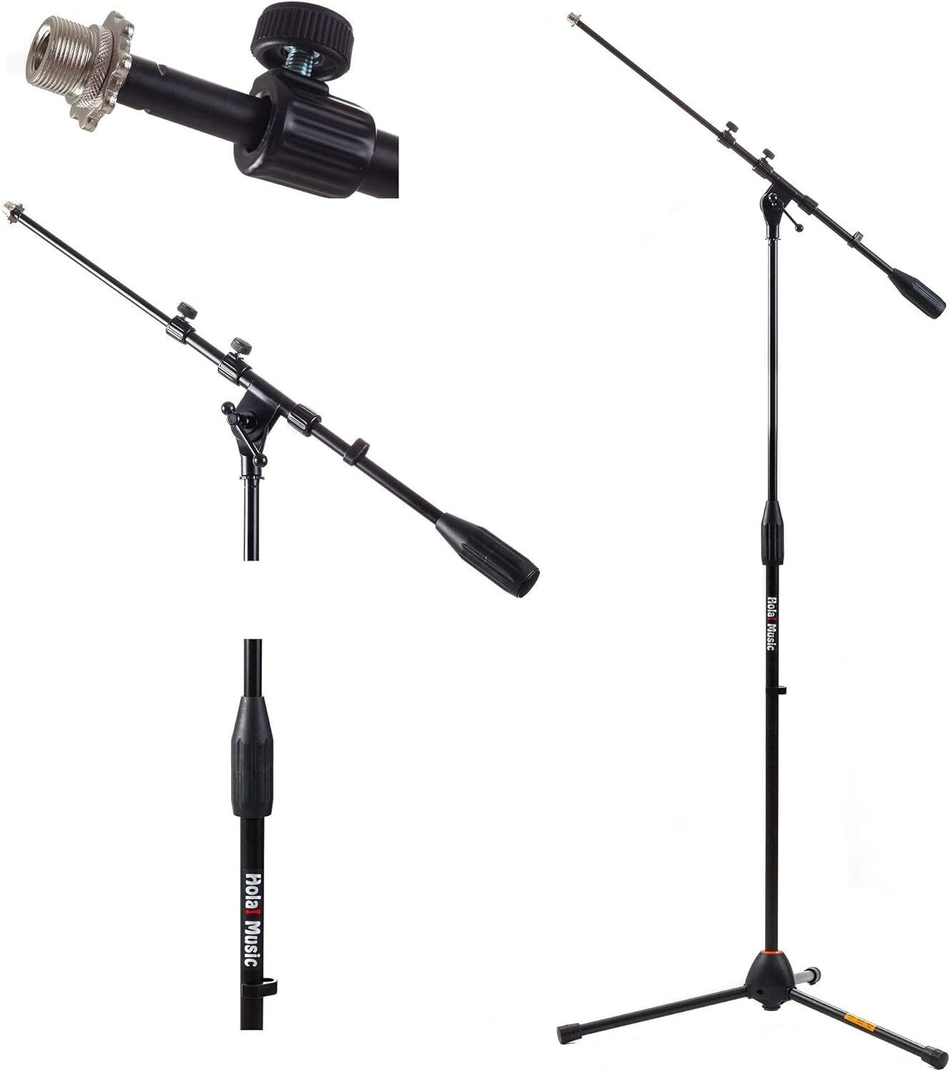 Hola Music HPS-101AB Mic Stand w/ Adjustable Height for Home, Studio & Office