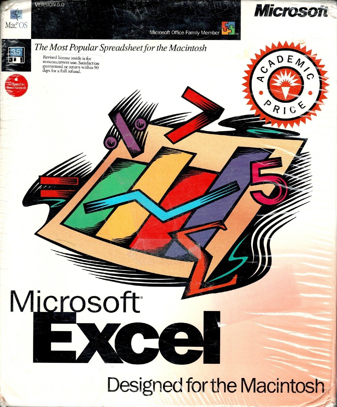 Microsoft Excel Version 5.0 For Mac and Power Mac New 3.5\