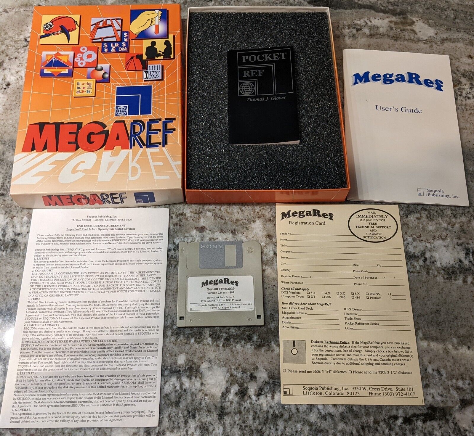 RARE MegaRef Vintage PC Floppy Disk Software by Sequoia Publishing