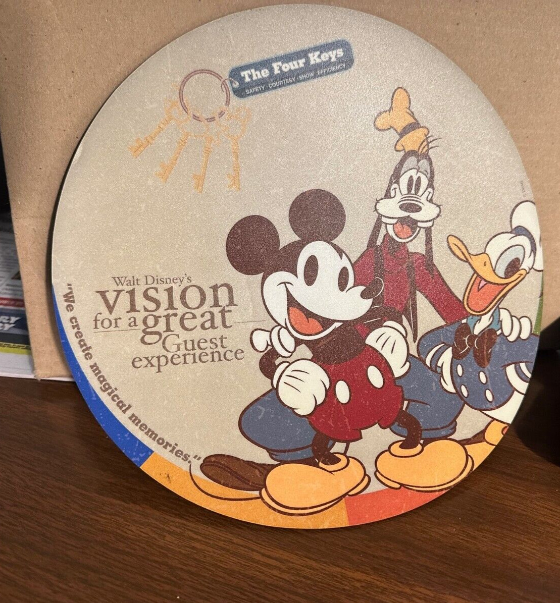 Walt Disney World Mouse Pad  Four Keys - Company issue / use,  Cast Member only