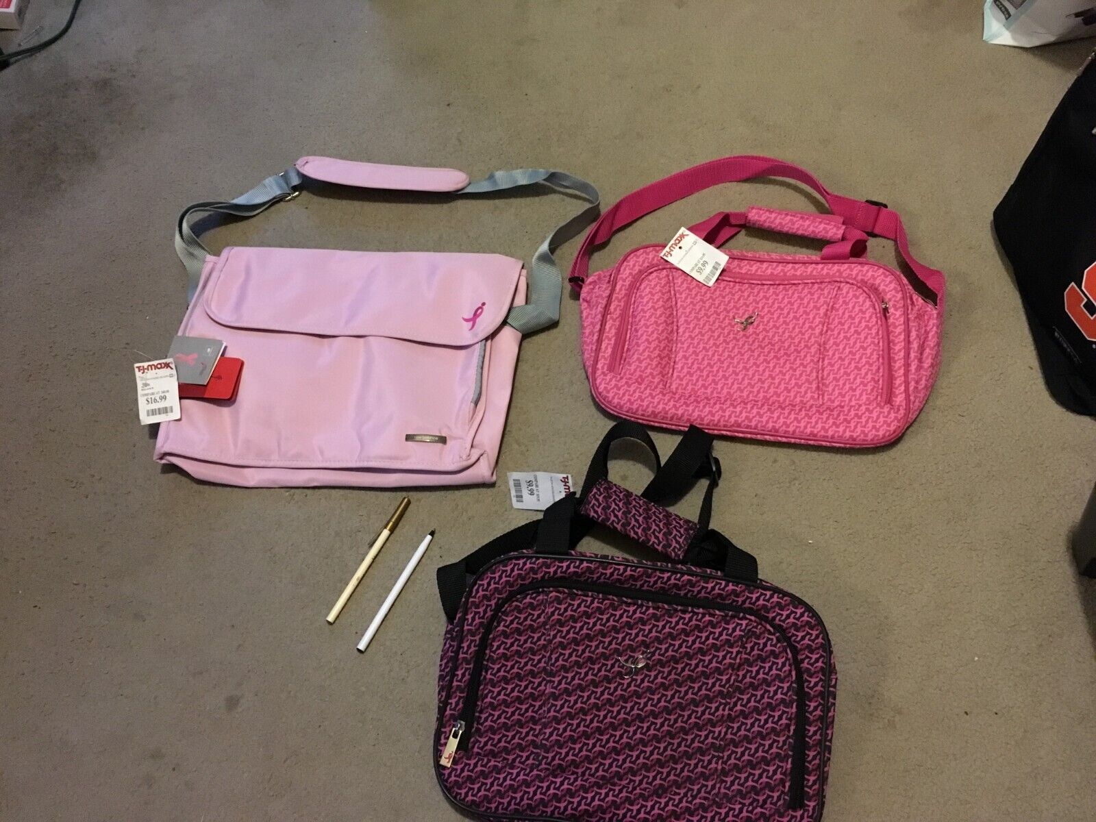 3 Breast Cancer  laptop bags- 3 bags for $19.95,  new, with tags Reduced by $9
