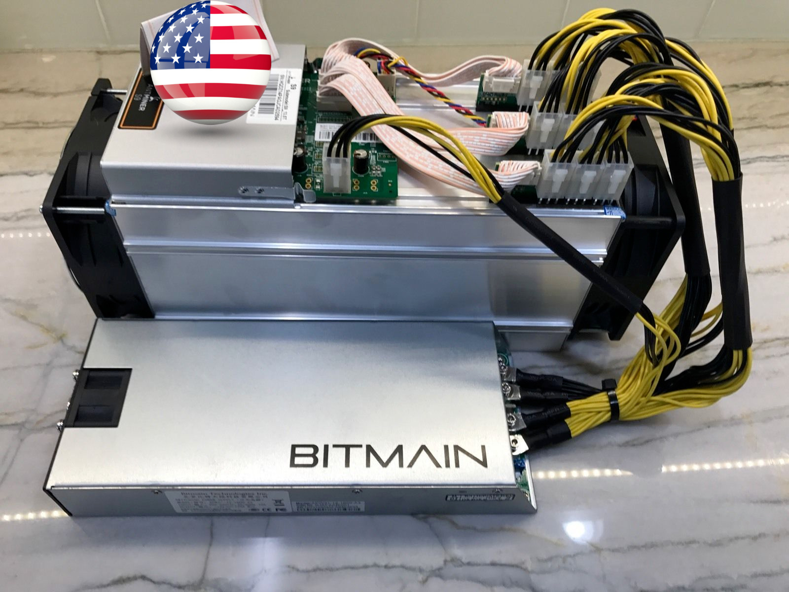 Bitmain S9 13.5TH/s ANT ASIC MINER  + PSU Good Working Condition IN BOX, USA
