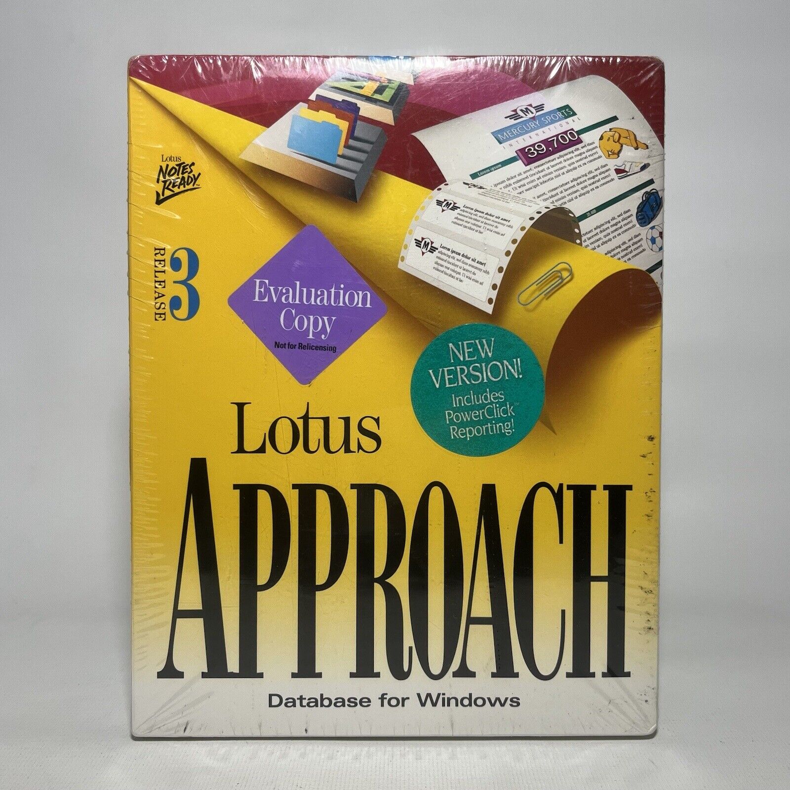 Lotus Approach 3.0 For Windows DOS Vintage Software Disk 3.5” New Sealed