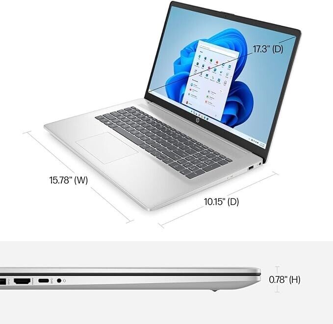 HP Essential Laptop 17.3” FHD Screen Intel Core i3-N305 8GB RAM 256GB SSD Win 11