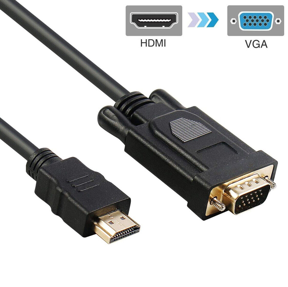 HDMI TO VGA,HDMI to VGA/SVGA D-Sub Cable adapter For DELL HP Lenove 1080P