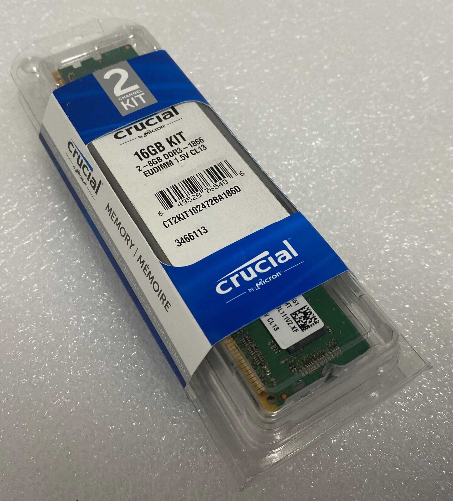 Crucial CT2KIT102472BA186D 16GB Kit 2-8GB DDR3 2Rx8 PC3-14900E EUDIMM Memory