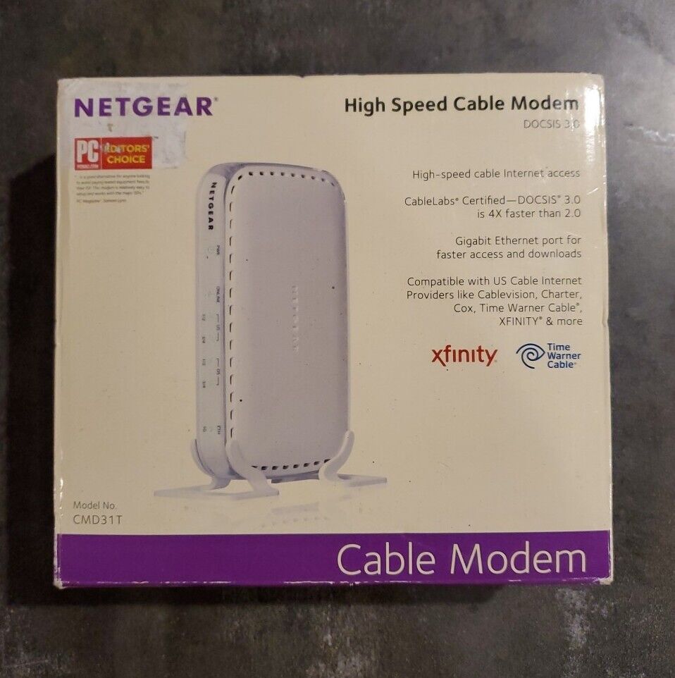 NETGEAR (CMD31T-100NAS) High Speed Cable Modem DOCSIS 3.0 🆕 Open-Box