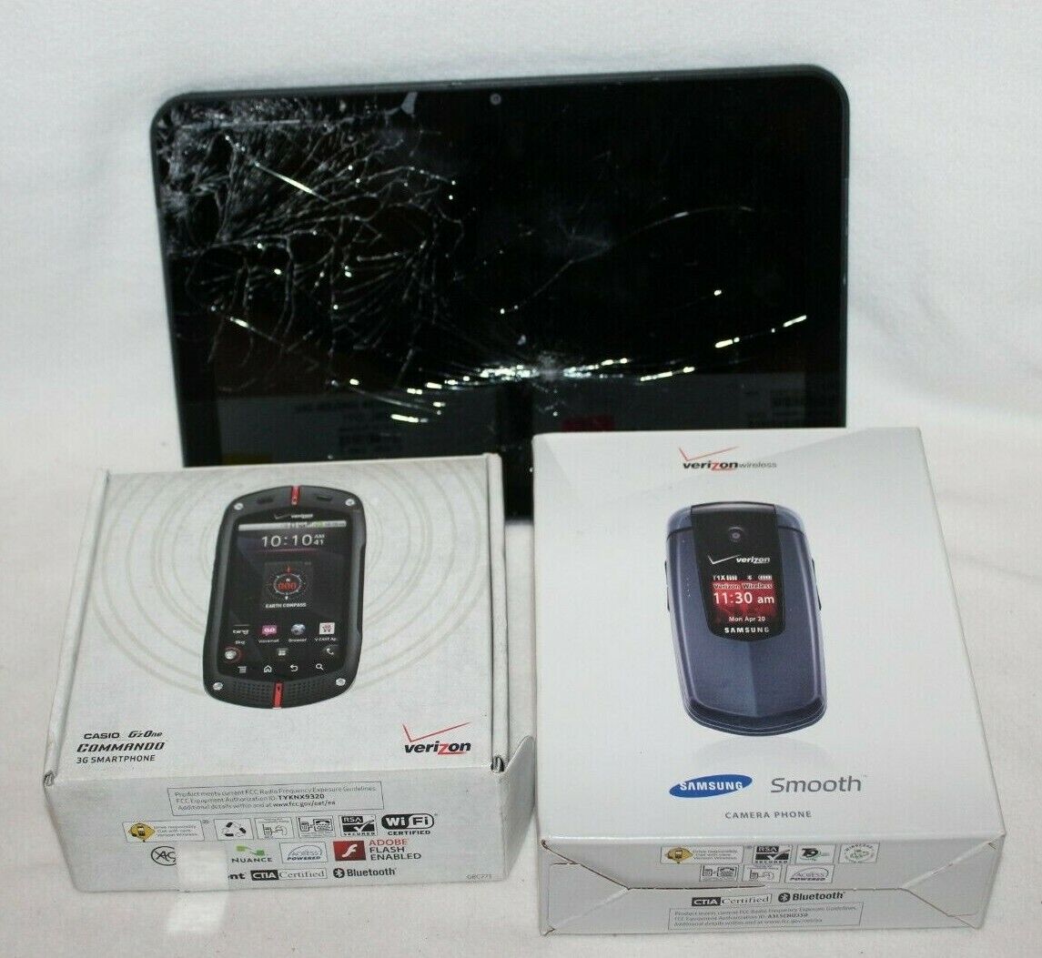 Lot of 3 Casio Commando Motorola Samsung Smooth XOOM T56MT1 Tablet 10\