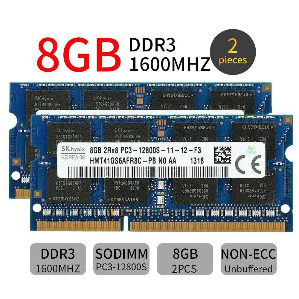 SKHynix 16GB 2x 8GB 4GB 2GB PC3-12800S DDR3 1600MHz SODIMM 204Pin Laptop RAM LOT