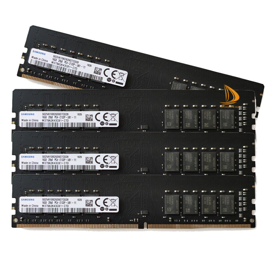 Samsung Kits 4x 16GB 2RX8 PC4-2133P DDR4 17000MHz CL15 DIMM Desktop Memory RAM 