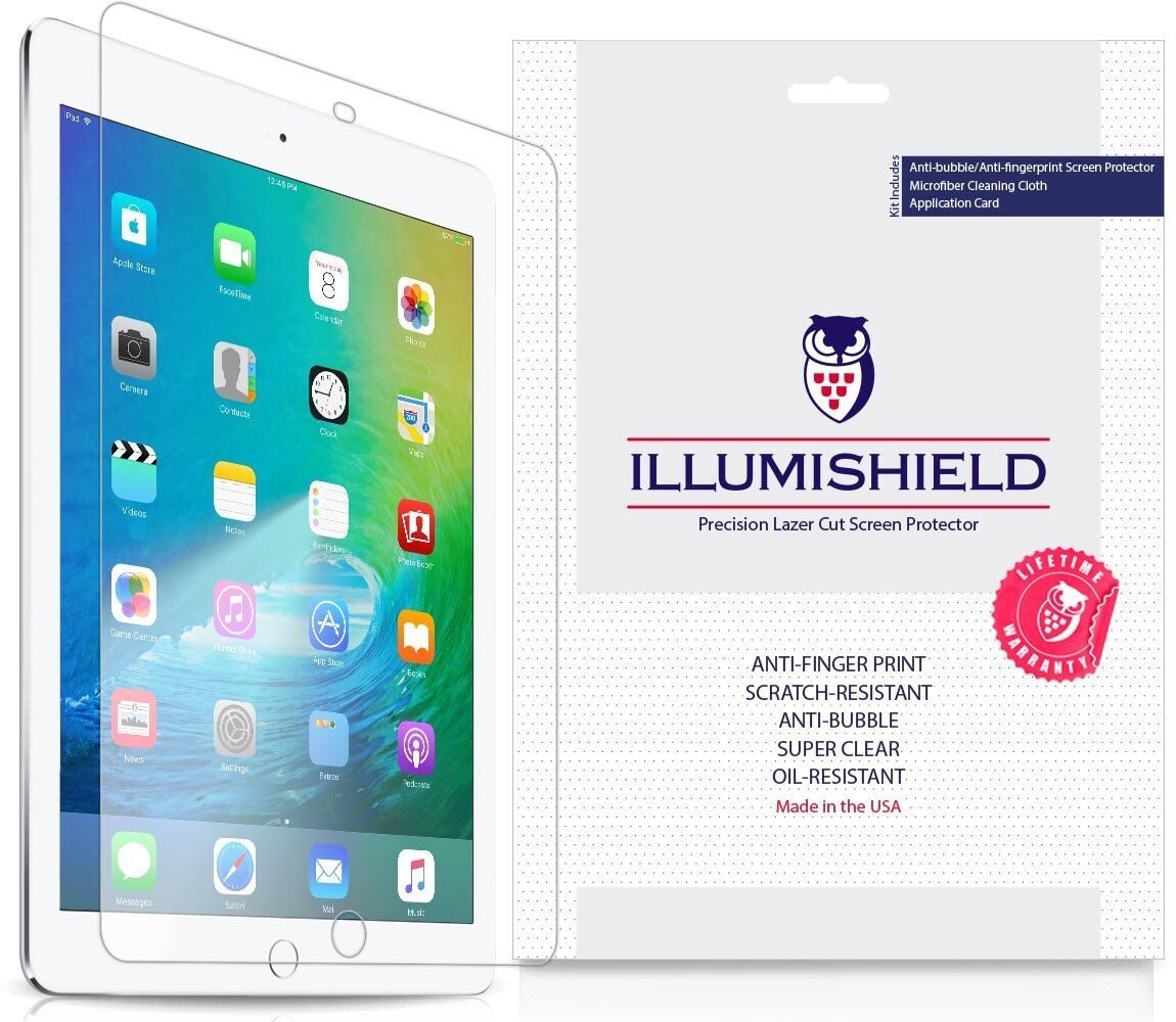 ILLUMISHIELD Screen Protector Compatible with Apple iPad Air 2 6th Gen 2014 (2-P