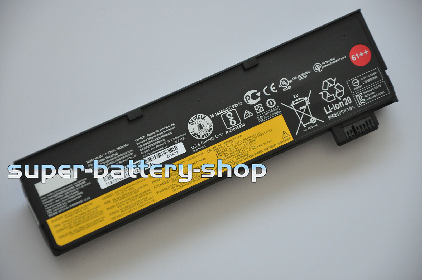 72Wh USA Genuine 01AV423 01AV427 Battery for Lenovo ThinkPad T470 T480 series