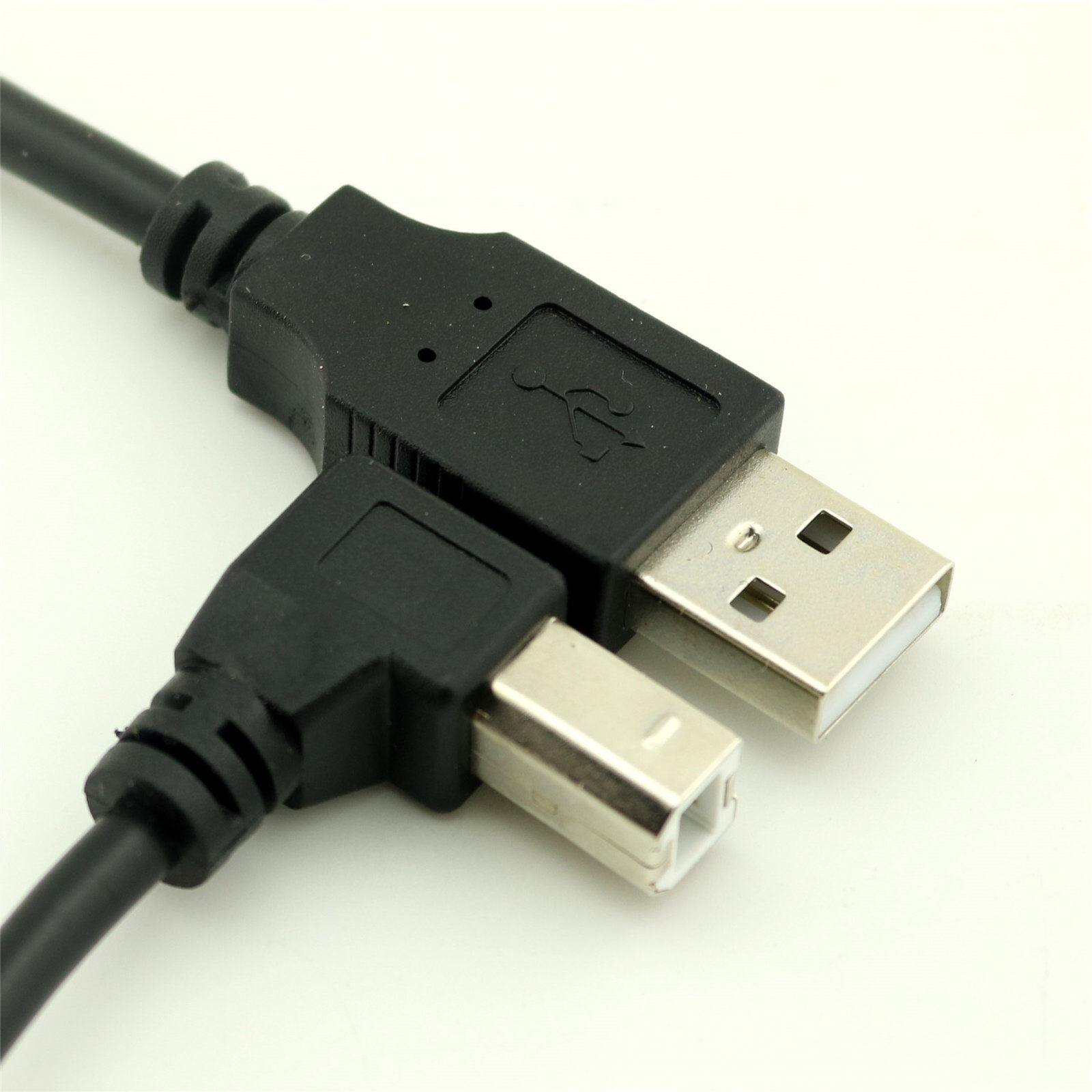USB 2.0 A Male to B Male Cable Down Angled 90 Degree for Printer Hard Disk 30cm