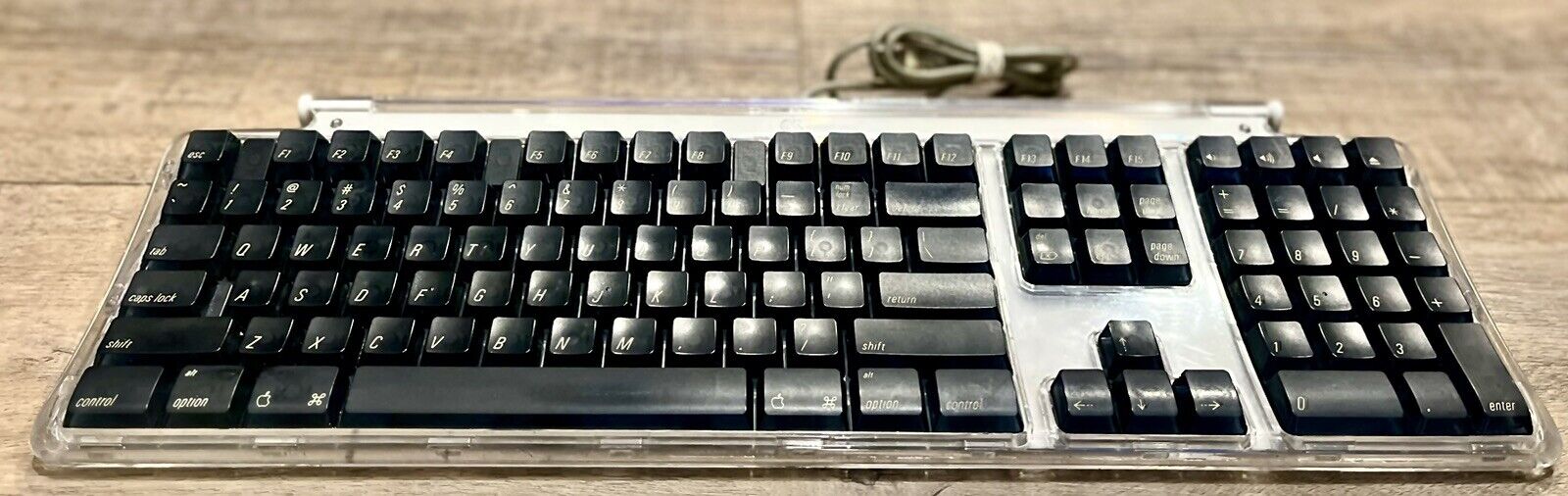Apple Mac Macintosh M7803 Pro USB Wired Extended Keyboard Clear TESTED Read