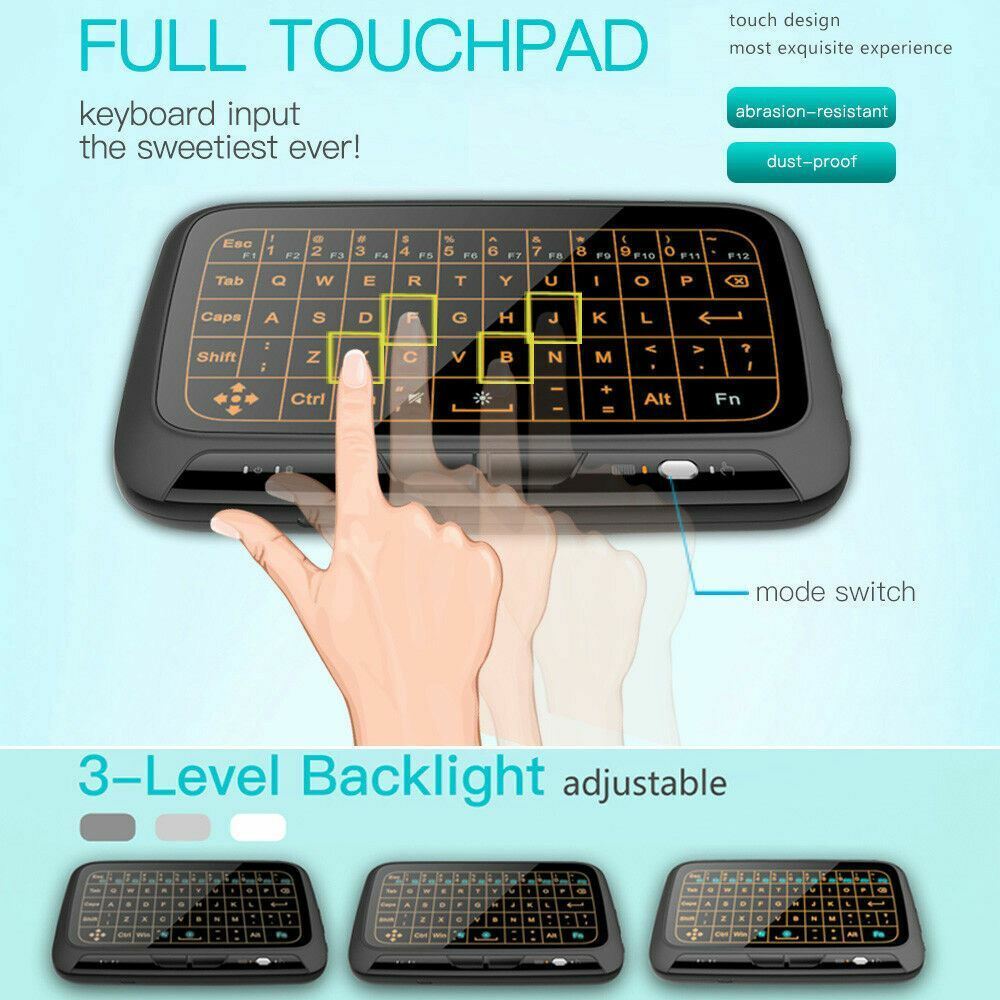Backlit Touchpad Keyboard Air Mouse Keypad Remote for Android Smart TV Media Box