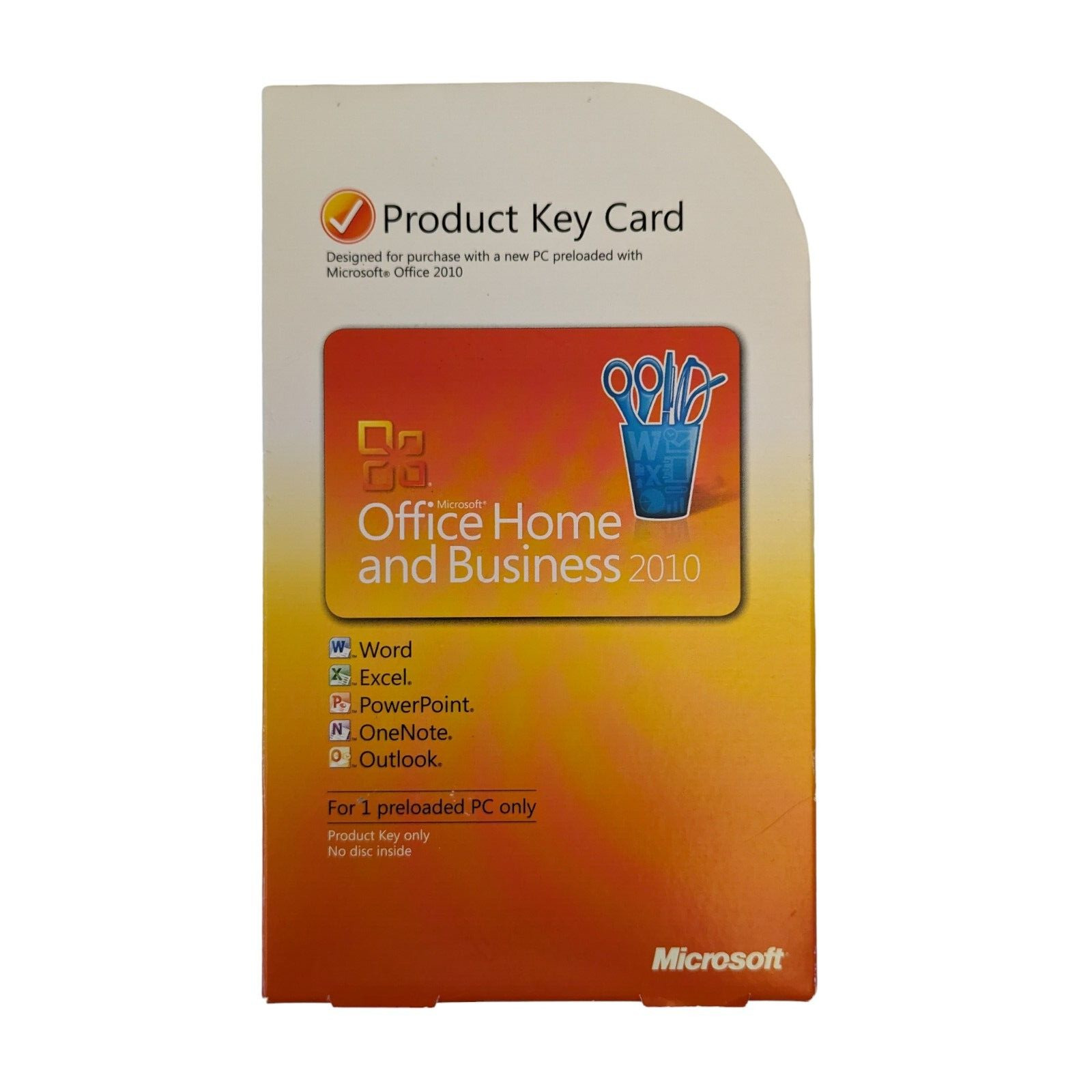 Microsoft Office 2010 Home and Business Product Key Card New Key Only