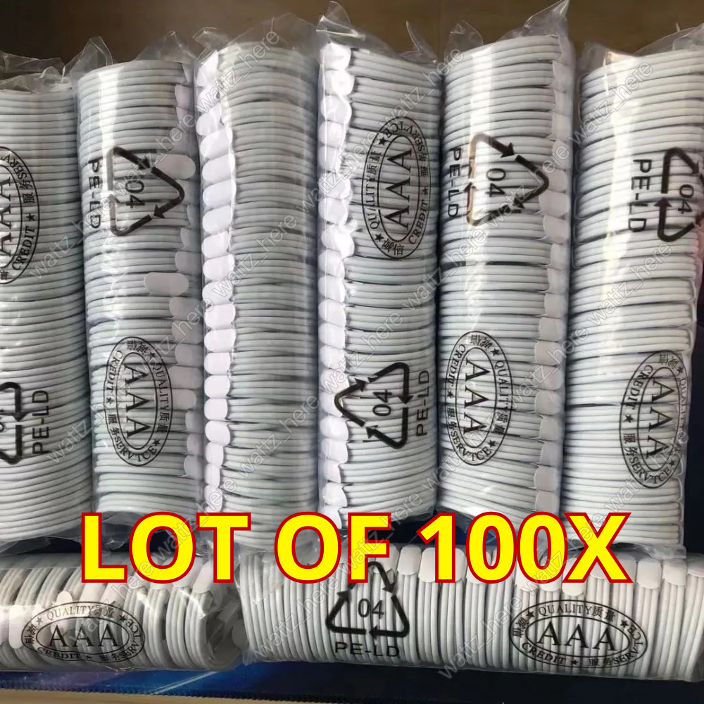 Wholesale Lot 100x USB Cable 3Ft 6Ft For Apple iPhone 14/13/12/11/8 Charger Cord