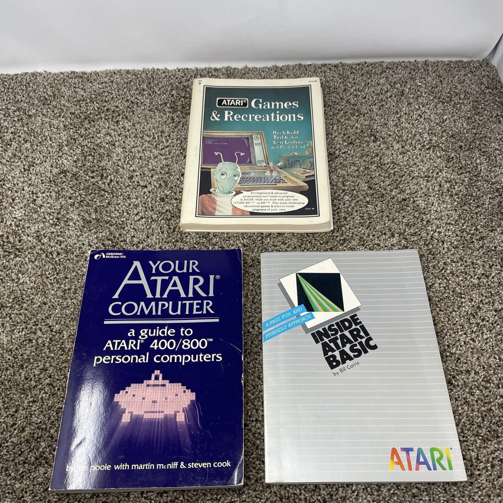 VINTAGE LOT OF 3 ATARI 400/800 BOOKS Atari Basic