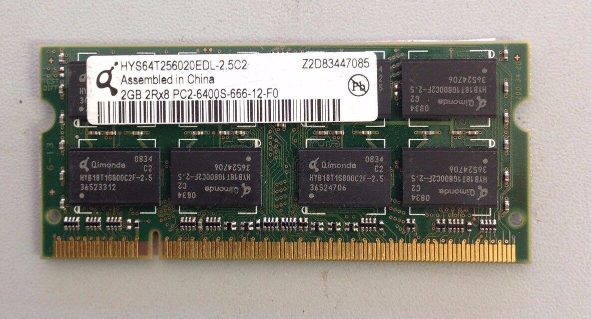Qimonda 2 GB PC2-6400 DDR2-800 800 MHz Laptop Memory RAM HYS64T256020EDL-2.5C2