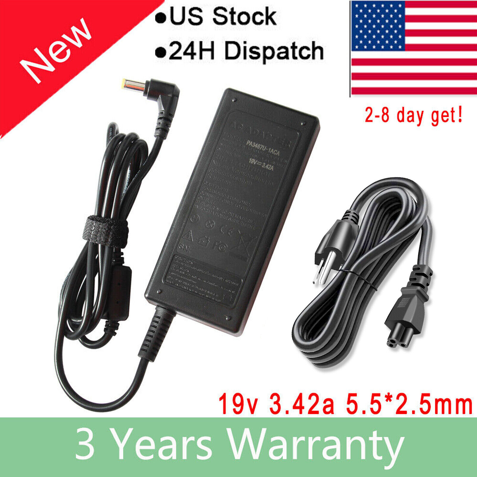 19V 3.42A 65W AC/DC Adapter charger power For ASUS R33030 N17908 V85 5.5*2.5MM F