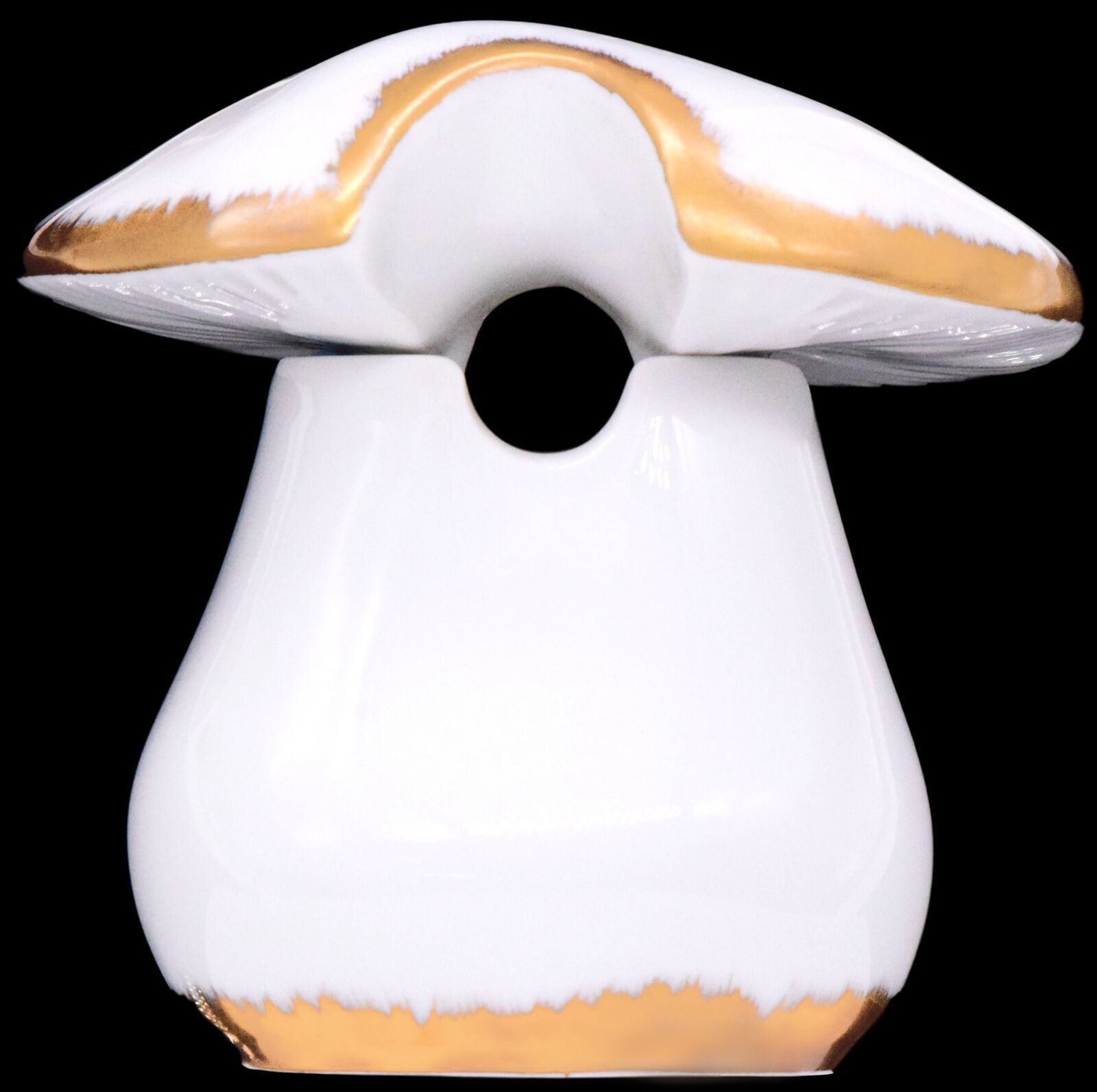 Limoges France White & Gold Porcelain Mushroom Sugar Bowl