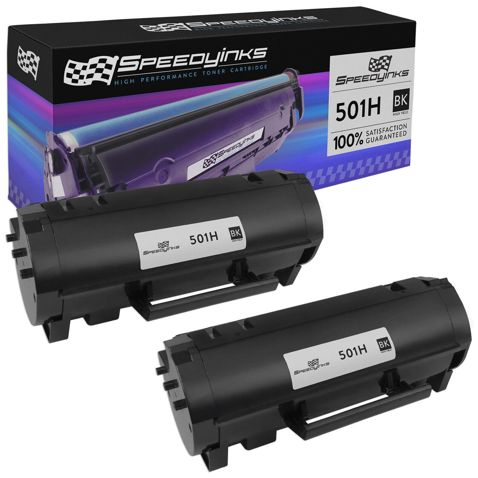 Compatible Toner Replacementfor Lexmark 501H 50F1H00 High Yield (Black, 2-Pack)