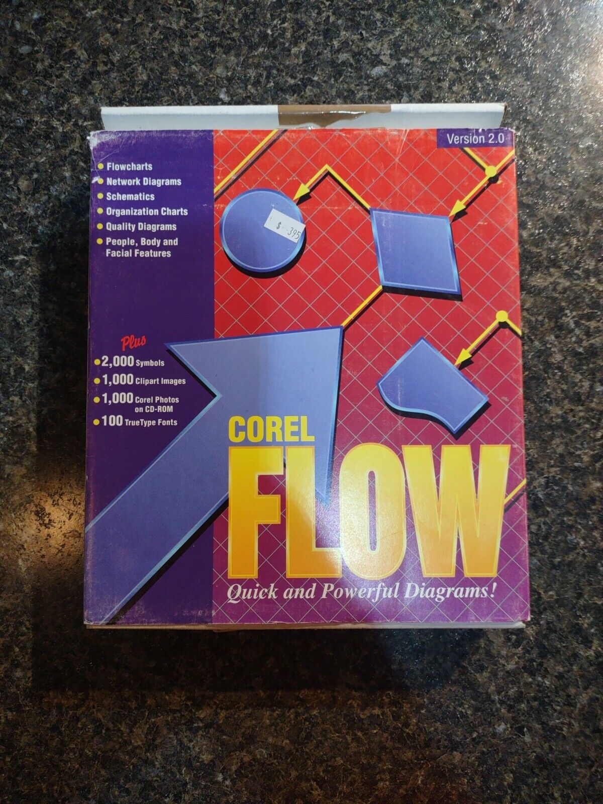 Vintage Copy of Corel Flow Version 2.0 for PC, Windows 3.1 Required