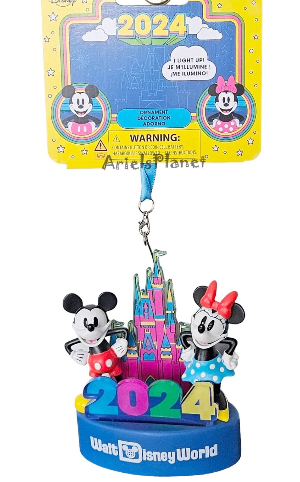 Walt Disney World Parks 2024 Holiday Mickey & Minnie Mouse Light-Up Ornament