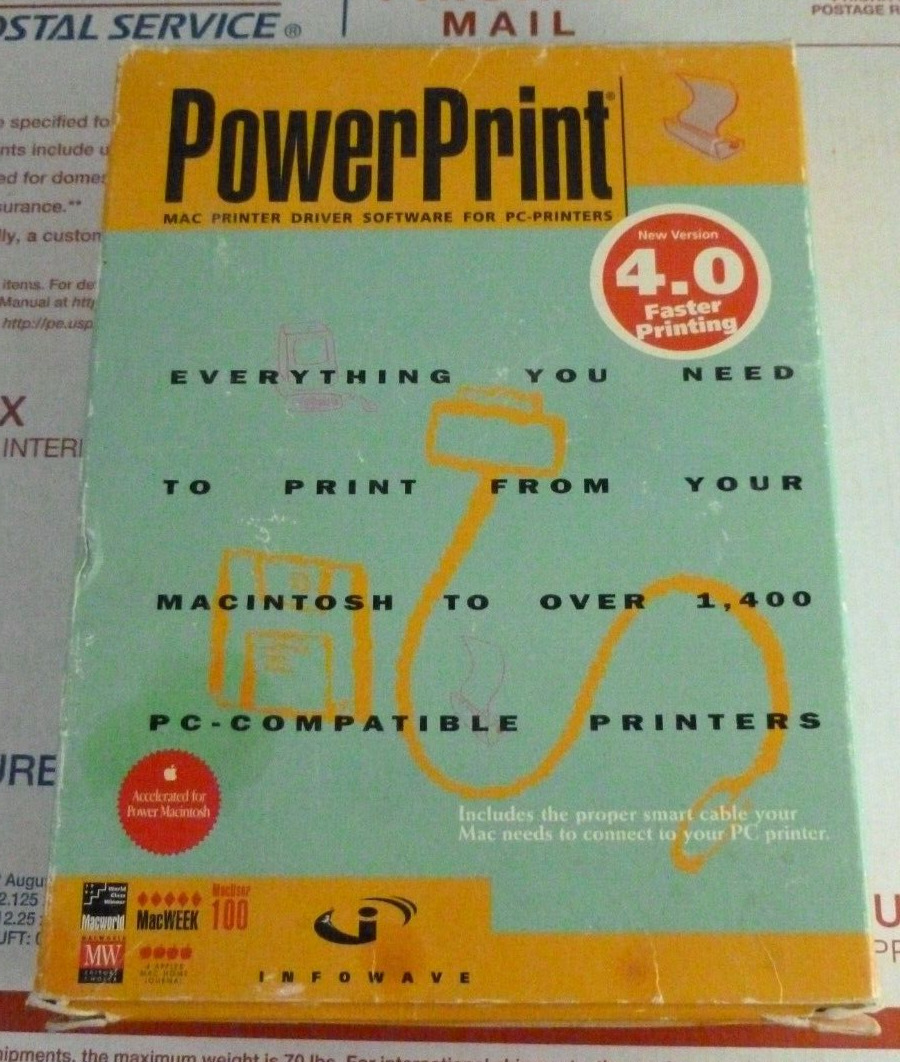 Vintage PowerPrint Mac Printer Driver Software for PC Printers Version 4.0