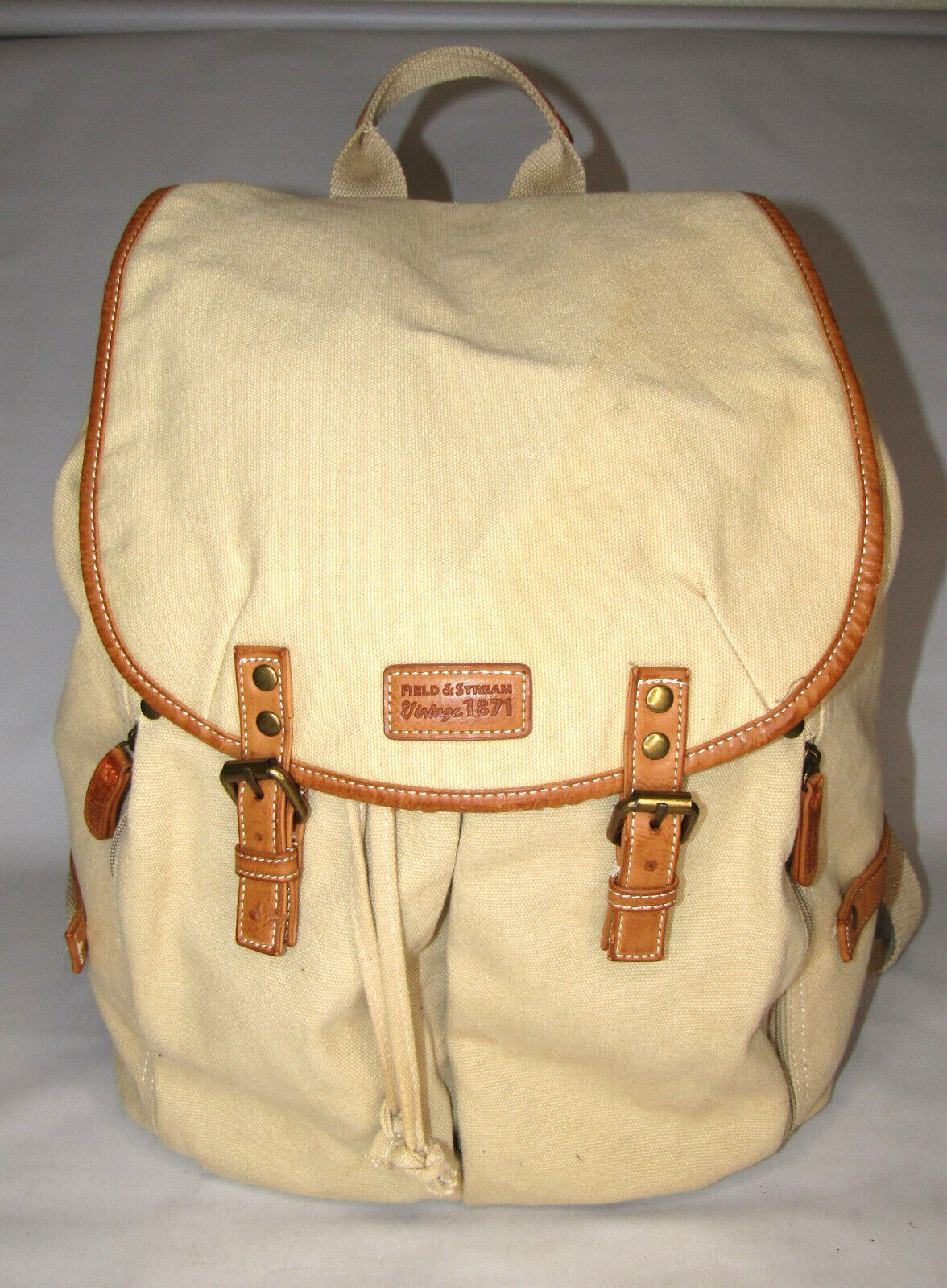 Field & Stream Vintage Collection Urban Tan Canvas Backpack Laptop Bag Case