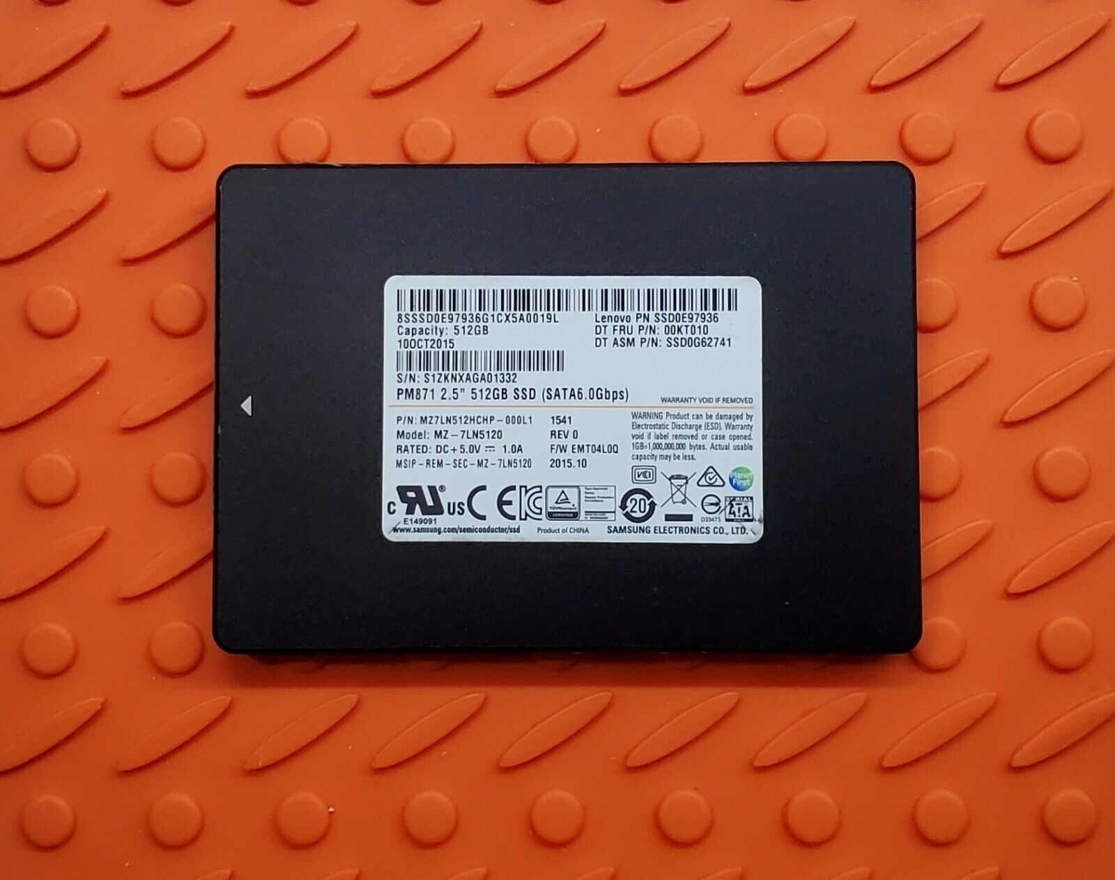 Samsung 512GB SSD SATA 2.5 (MZ-7LN5120) 3D NAND (tested) Grade A 90 Day Warranty