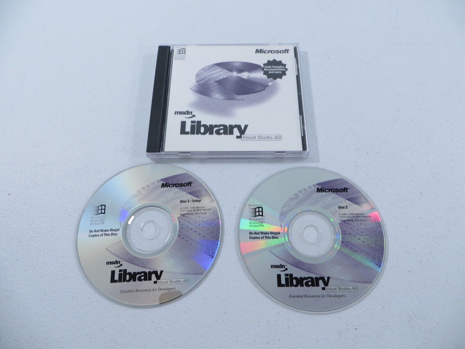Microsoft MSDN Library Visual Studio 6.0 2 CD Set Windows 98/NT