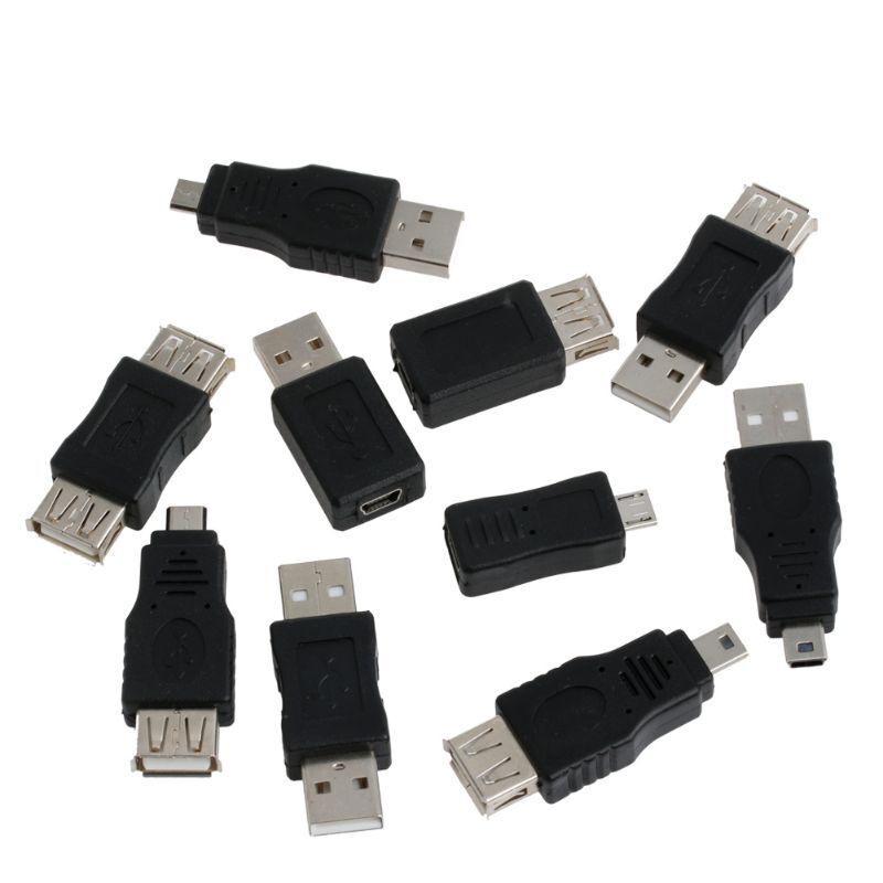 10 Pcs OTG 5 pin F/for Changer Adapter Converter USB Male to Female Micro
