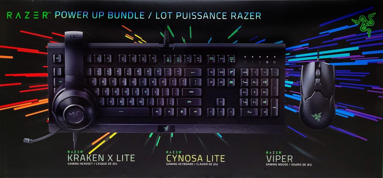Razer Power Up Bundle Cynosa/Keyboard Viper/Mouse Kraken/Headset