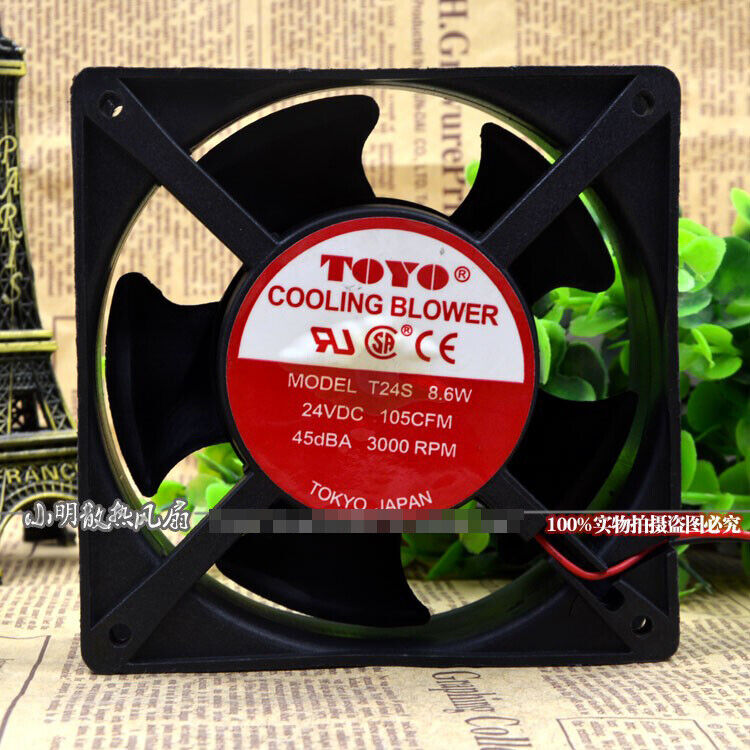 1 pcs TOYO T24S 8.6W 12038 24V 105CFM 3000RPM 12CM Cabinet Inverter Fan