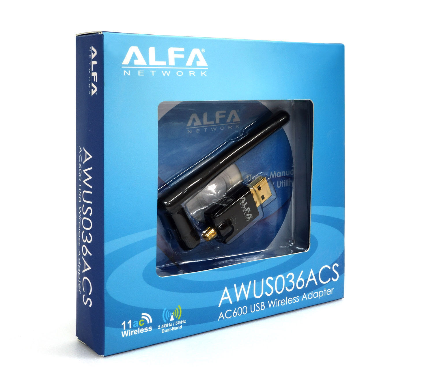 Alfa AWUS036ACS 802.11ac 600Mbps USB Dual Band Long Range WiFi USB Adapter AC600